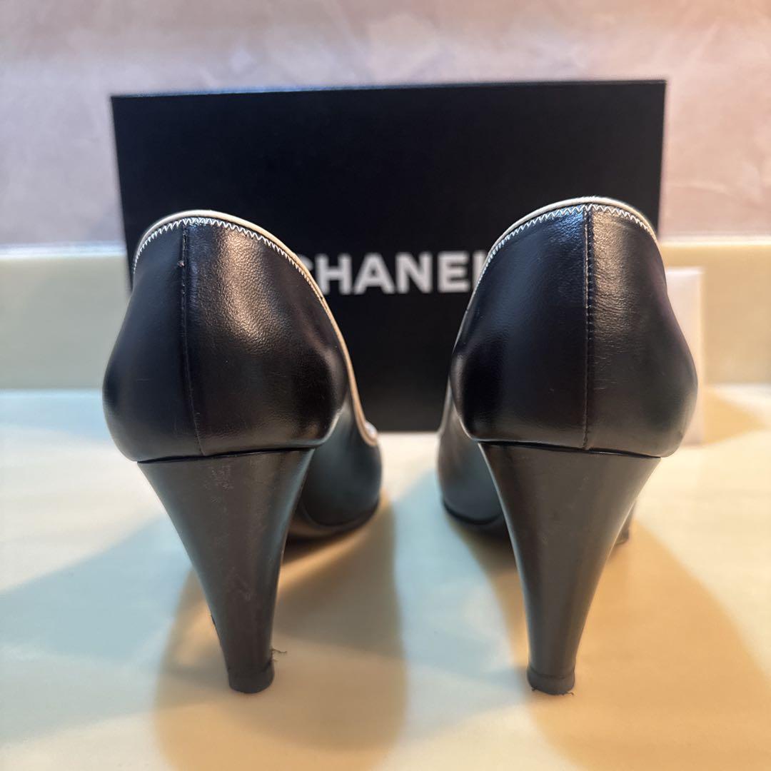 CHANEL シャネル ココマーク 黒 パンプス G25870 22.5cm