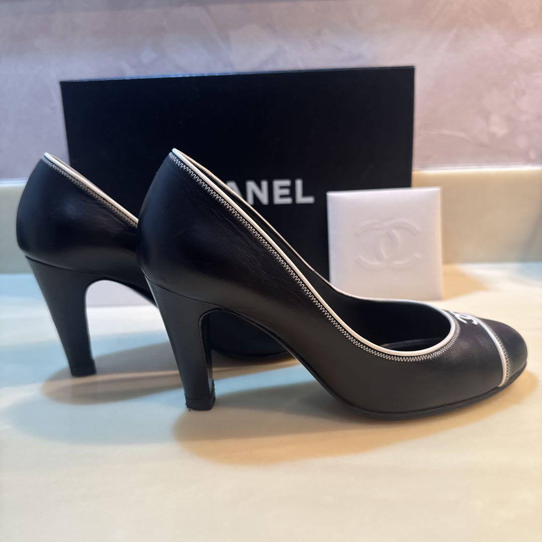 CHANEL シャネル ココマーク 黒 パンプス G25870 22.5cm