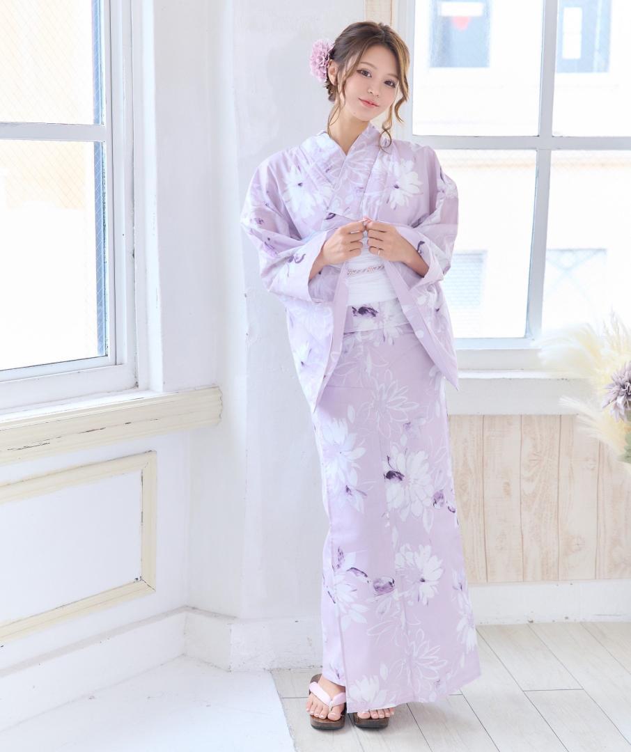 新品 浴衣 セット 浴衣セット ゆかた 大人 レディース 紫 ピンク Y4-25