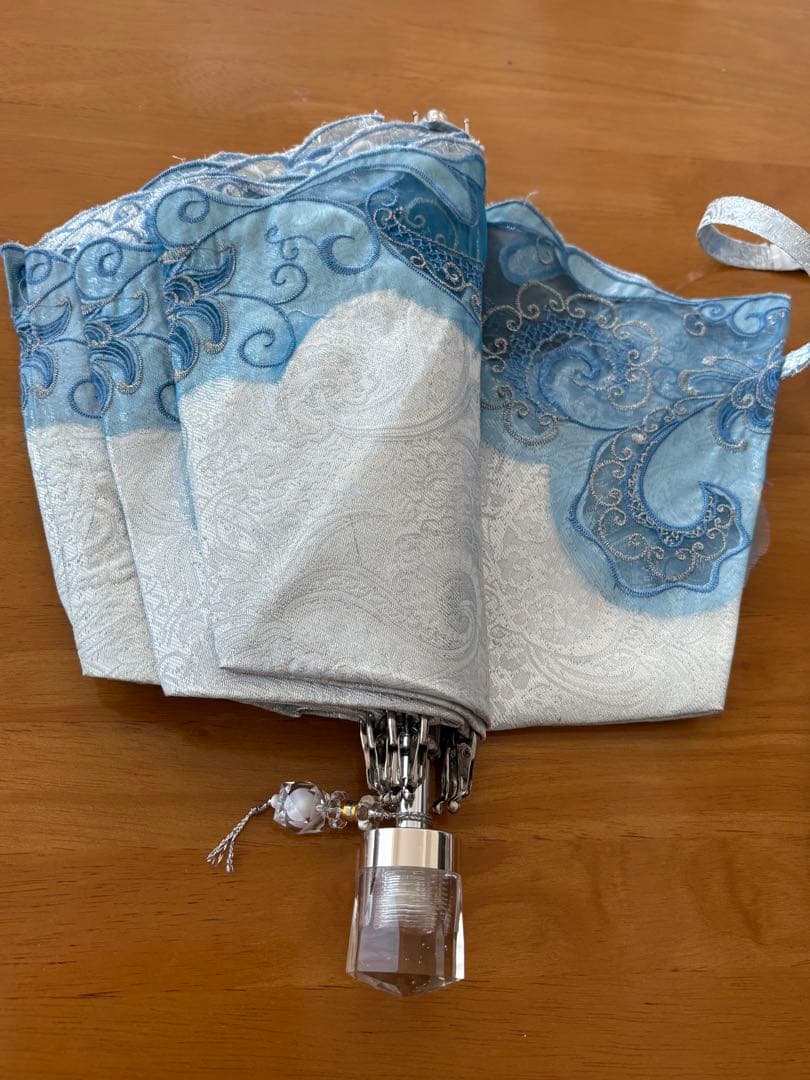 エレガント シルバー 折りたたみ日傘 中国製