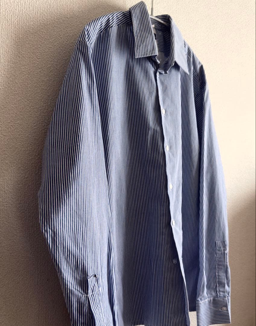 ストライプ　シャツ　イギリス製　ボックスシルエット　グッドサイズ　ビンテージ