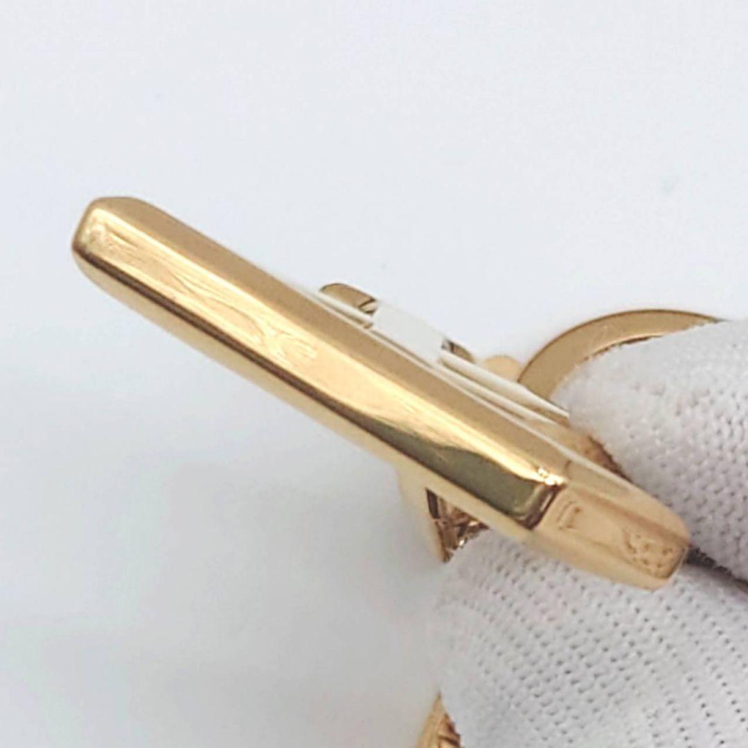 【美品】ルイヴィトン ポルトクレ LV ファセット キーホルダー ゴールド