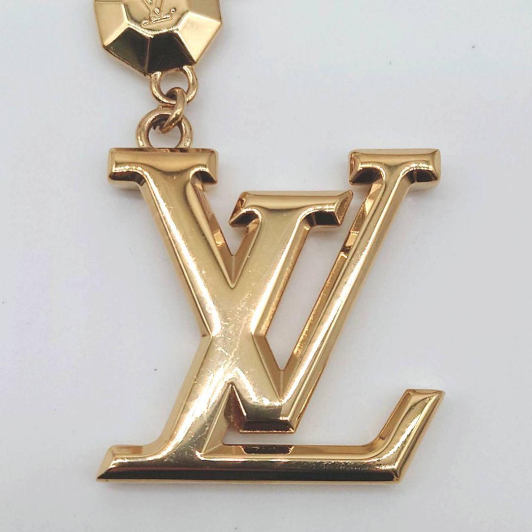 【美品】ルイヴィトン ポルトクレ LV ファセット キーホルダー ゴールド