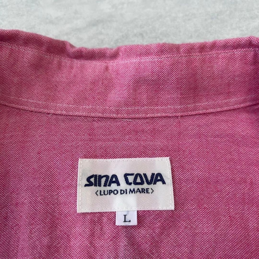 SINA COVA シナコバ 半袖リネンシャツ ピンク系 Lサイズ マリン
