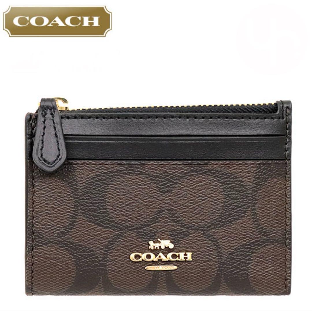 新品未使用 COACH カードケース コインケース ブラウン レザー 小銭入れ