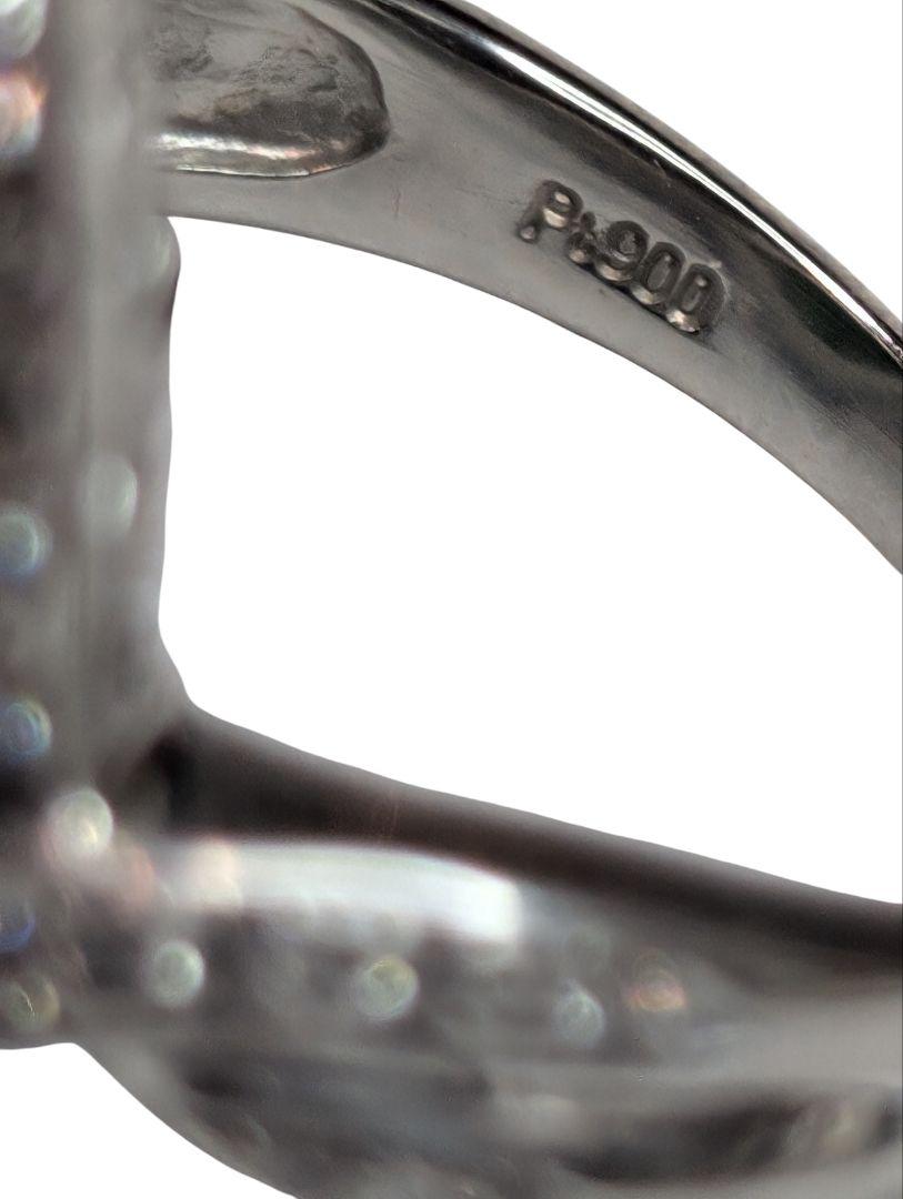Pt900　翡翠リング　H9.63ct ダイヤD0.335ct　ソーティング付き