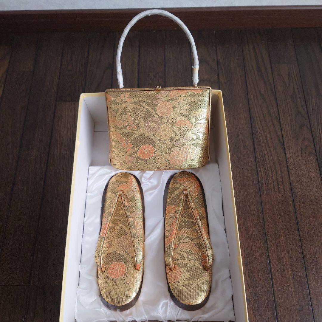 草履バッグセット ゴールド