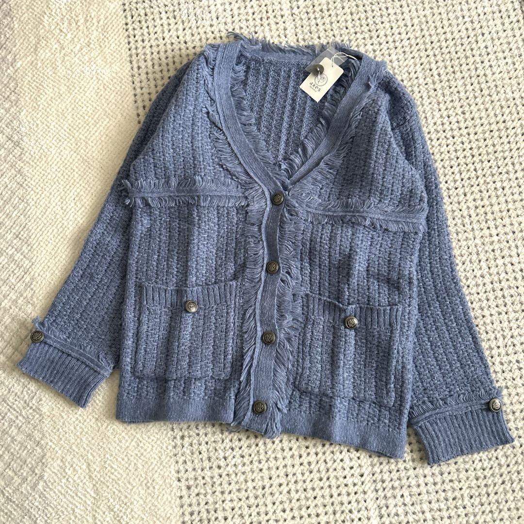 ♡アクシーズファム♡ツイード風ロングカーディガン♡クラシカルフェミニン♡可愛い♡