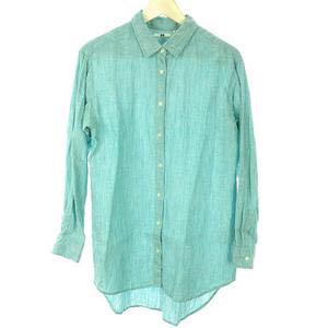 ユニクロ プレミアムリネンシャツ グリーン Shop At Mercari From Japan Buyee Bot Online