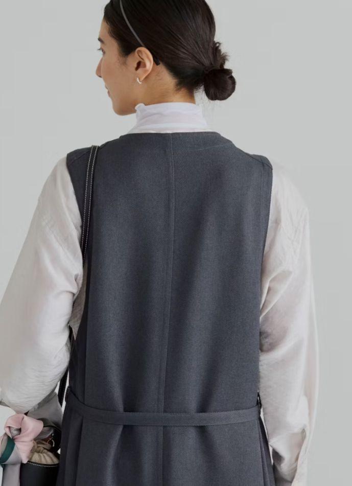 北欧、暮らしの道具店品/よくまとまるジャンパースカート（ベルト付き）