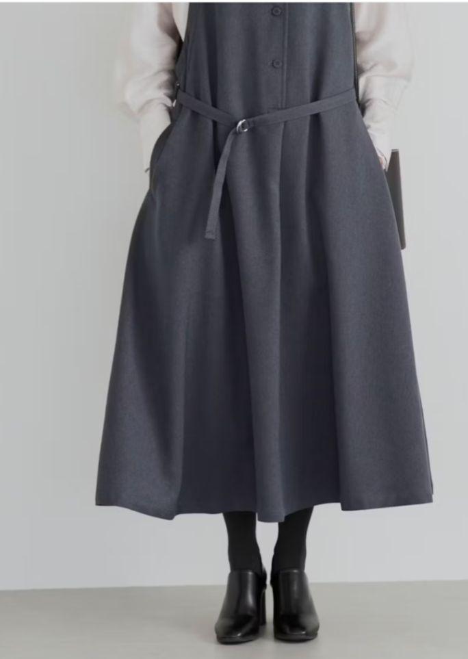 北欧、暮らしの道具店品/よくまとまるジャンパースカート（ベルト付き）