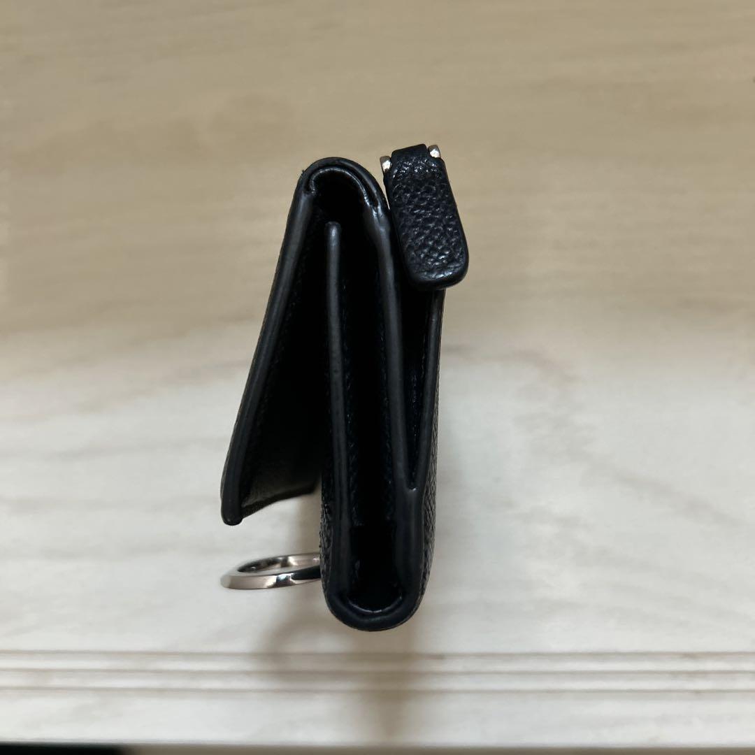 BVLGARI 三つ折り財布 黒 レザー 小物
