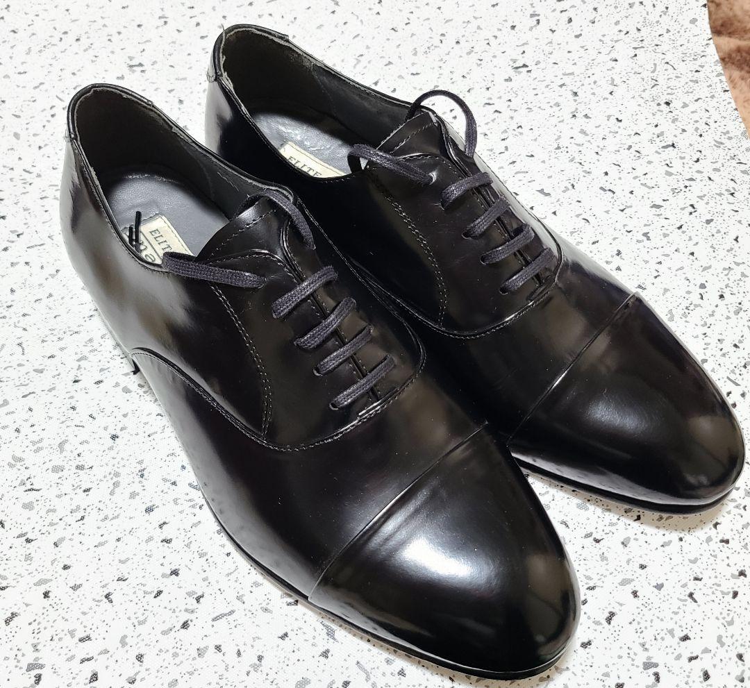 エリート マドラス シューズ 黒 ストレートチップ ELITE madras