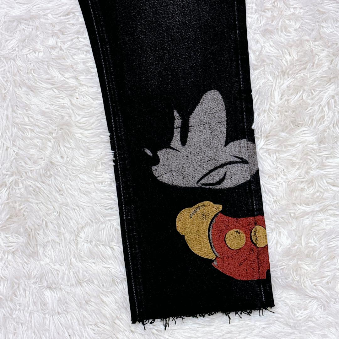 【新品 タグ付】デシグアル ミッキー ペイント ブラックデニムパンツ　42