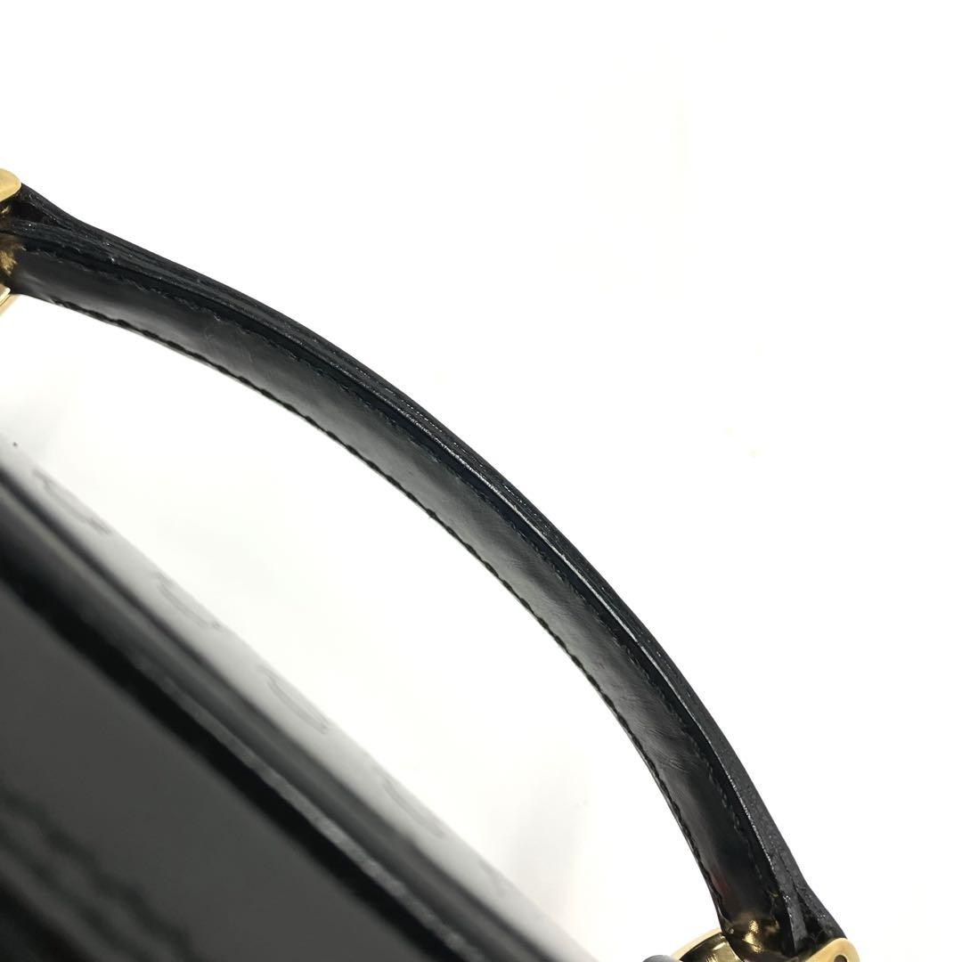 大人気☆GUCCI☆グッチ☆ポーチ☆バニティバッグ☆バンブー☆エナメル☆ブラック