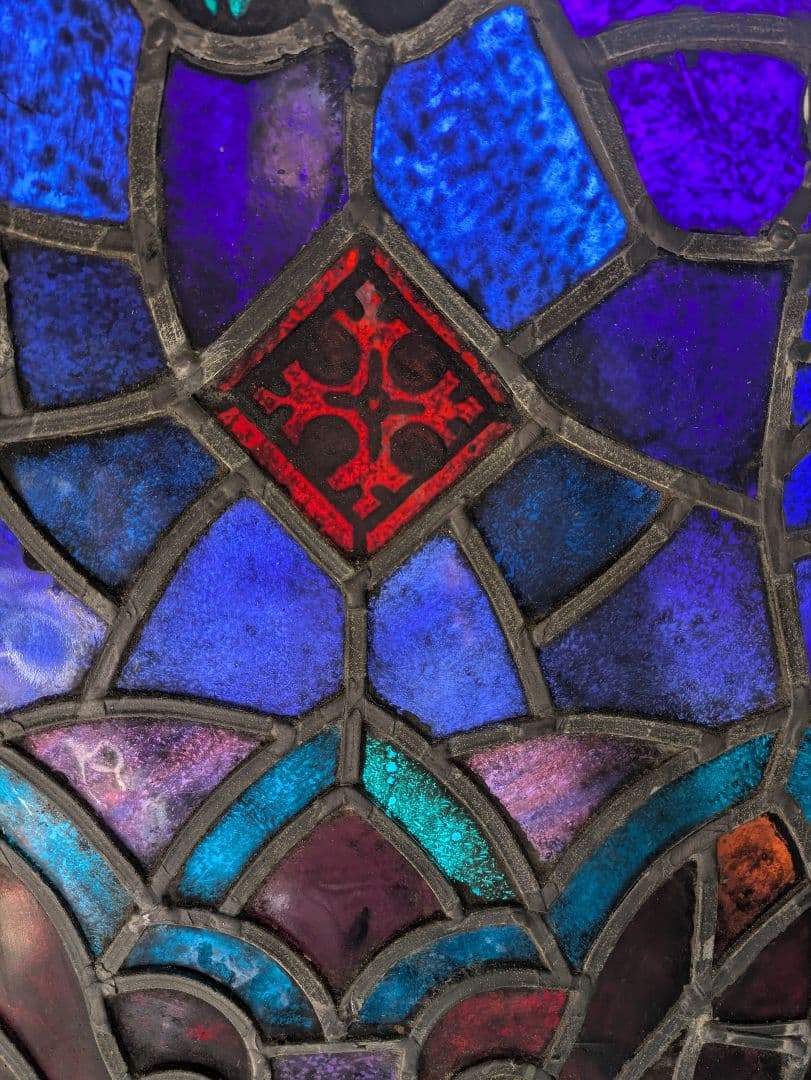 特大97cm!聖堂の光を アンティークステンドグラス キリスト教会 クリスマス 特大97cm!聖堂の光を アンティークステンドグラス キリスト教会 クリスマス