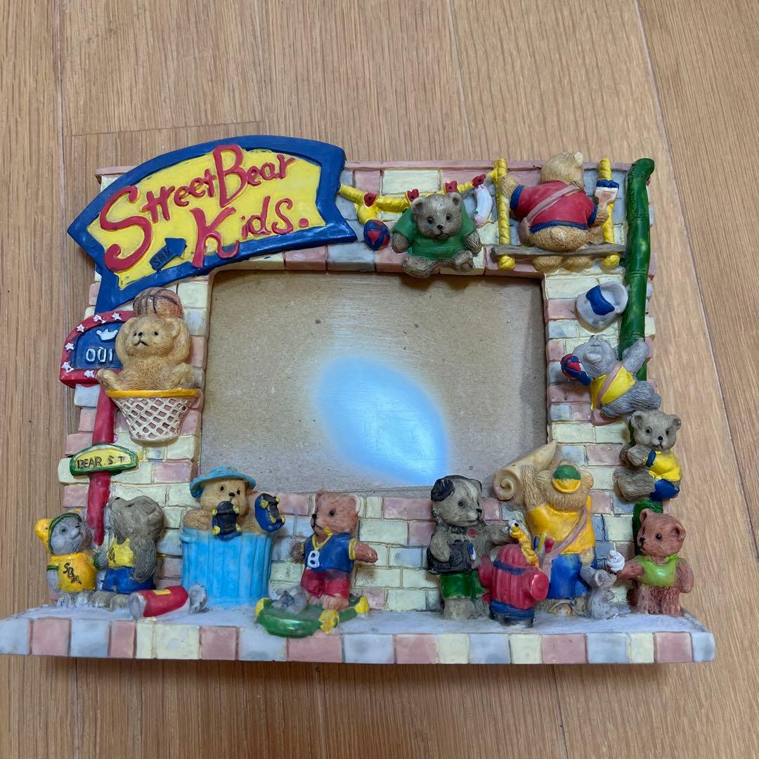 テディベア　レトロ写真立て