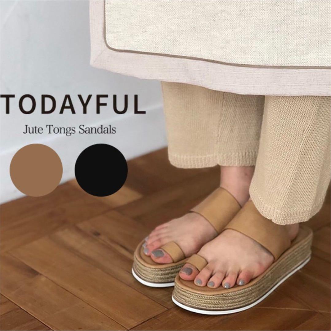 マママユ様TODAYFUL トング 厚底サンダル McbtT-m37314691723 ジュート 格安在庫