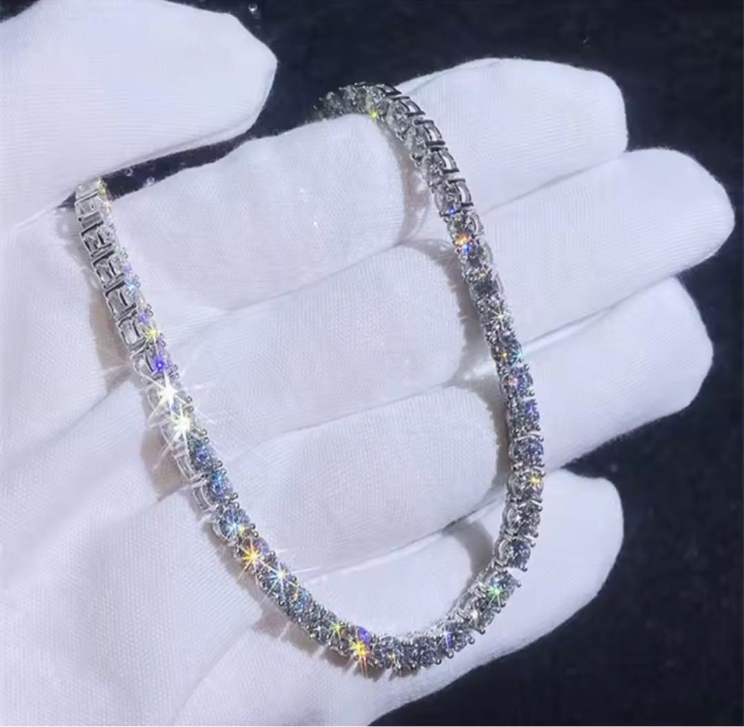 本物志向に贈る】12.5ct テニスチェーンネックレス