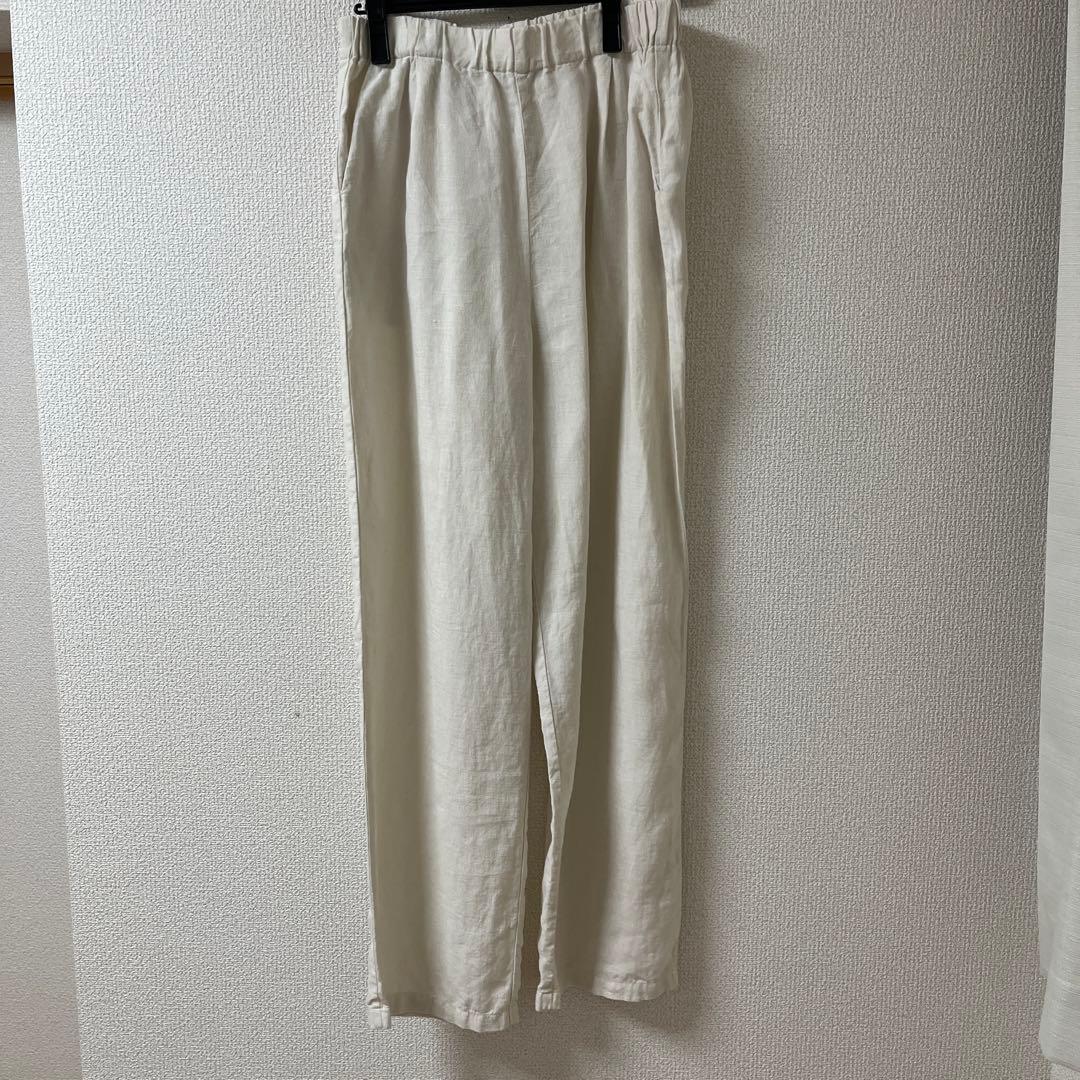 evam eva リネン ワイドパンツ