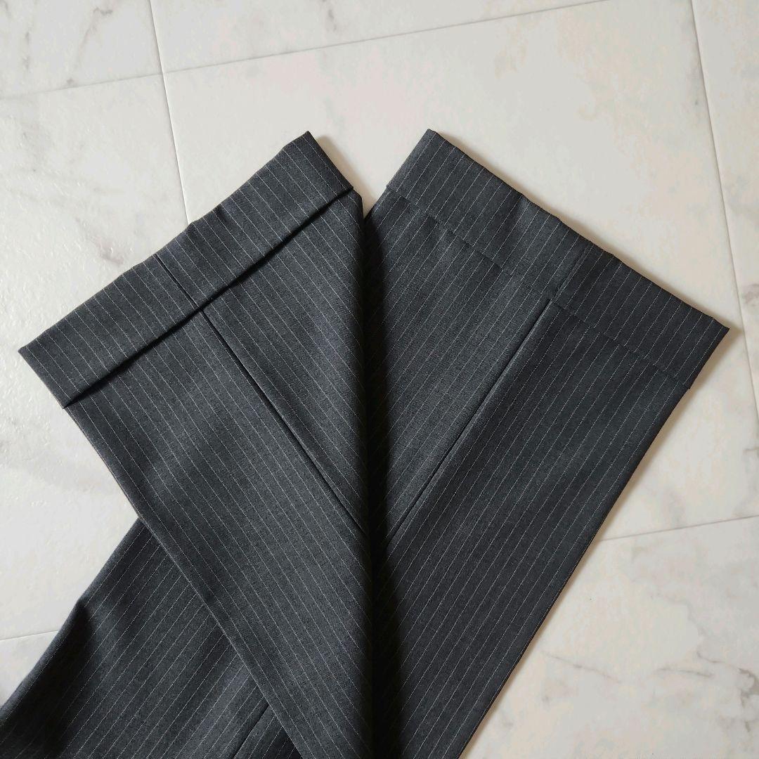 BEAMS F】極美品✨グレーストライプ スーツ 裾ダブル S(93)
