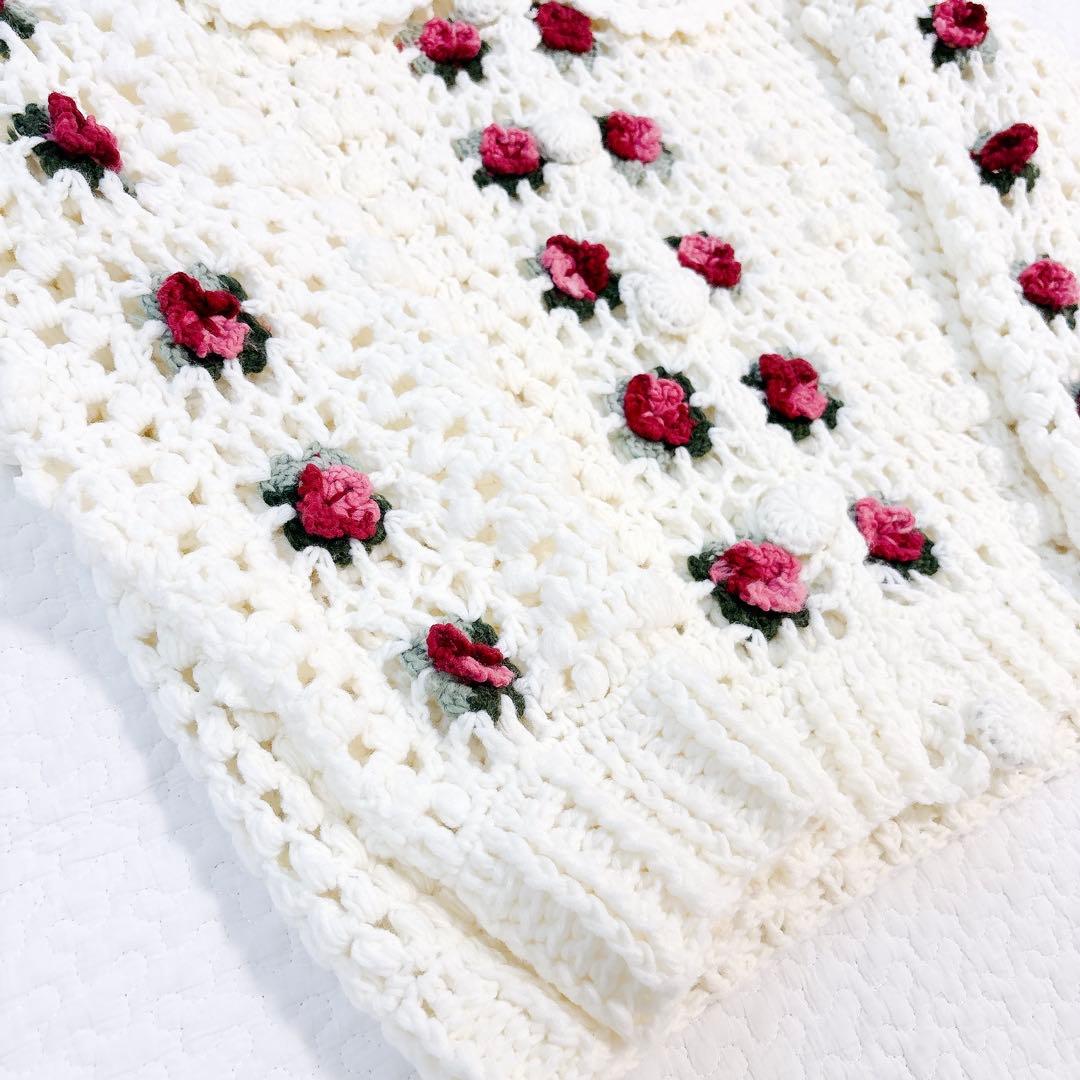 美品 merry jenny メリージェニー クロシェ カーディガン アイボリー 美品 merry jenny メリージェニー クロシェ カーディガン アイボリー