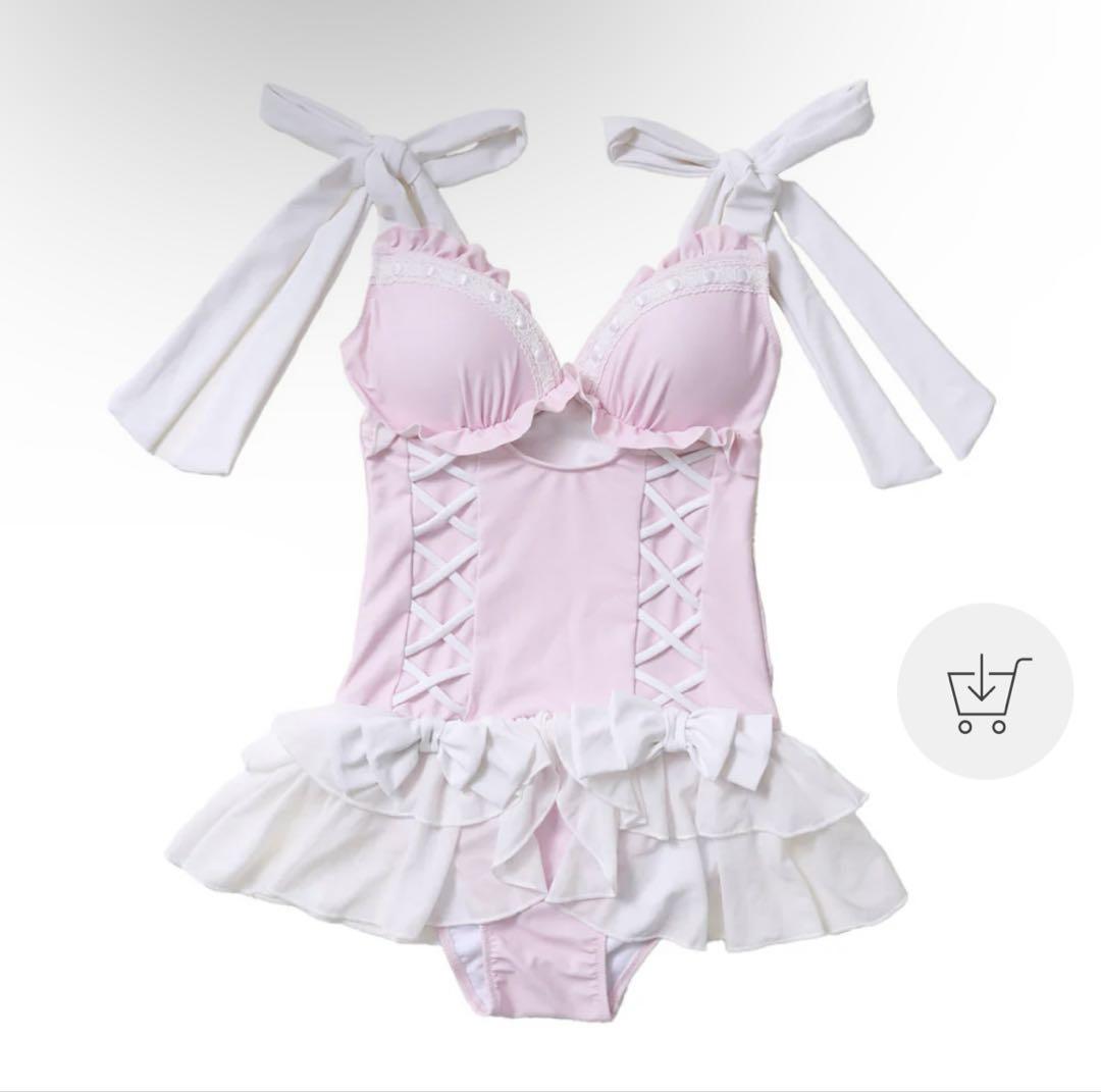 DearMyLove レースアップフリル水着 Lサイズ DearMyLove レースアップフリル水着 Lサイズ - メルカリ