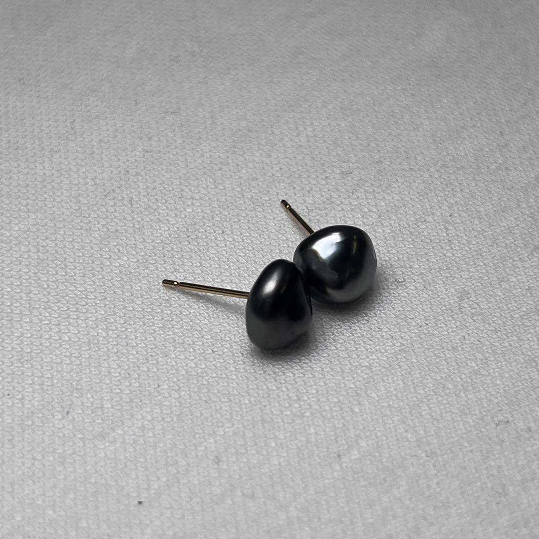 本真珠　パールピアス　K18YG タヒチ真珠　ケシパール　7.5mm〜 117