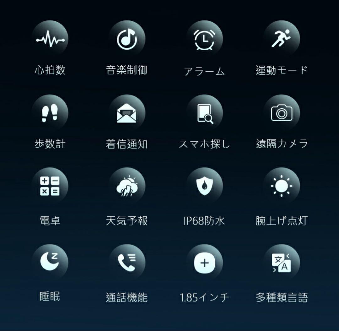 美品 スマートウォッチ 健康管理 運動 歩数計 睡眠 音楽 消費