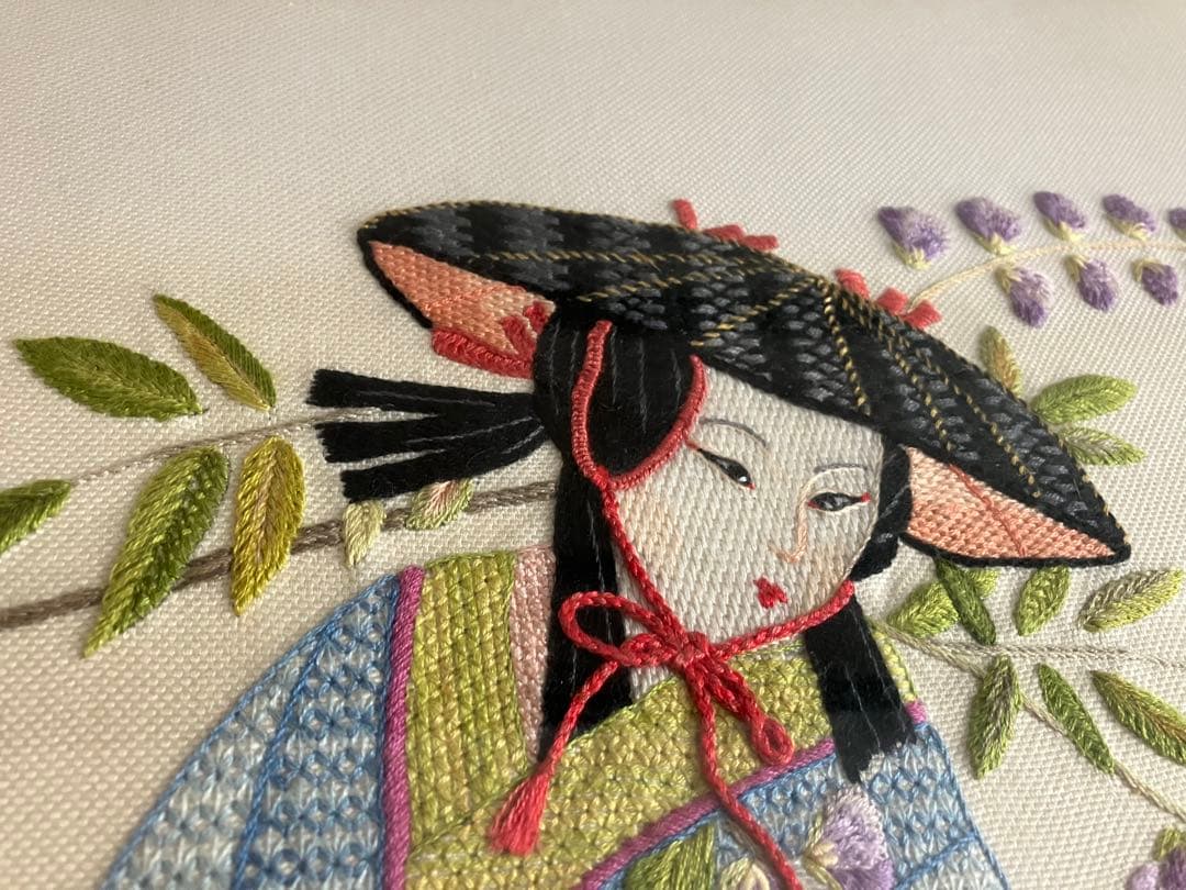 価格は安く 日々是好日 ハンドメイド 刺繍 壁飾り 藤娘 - check.bbooks