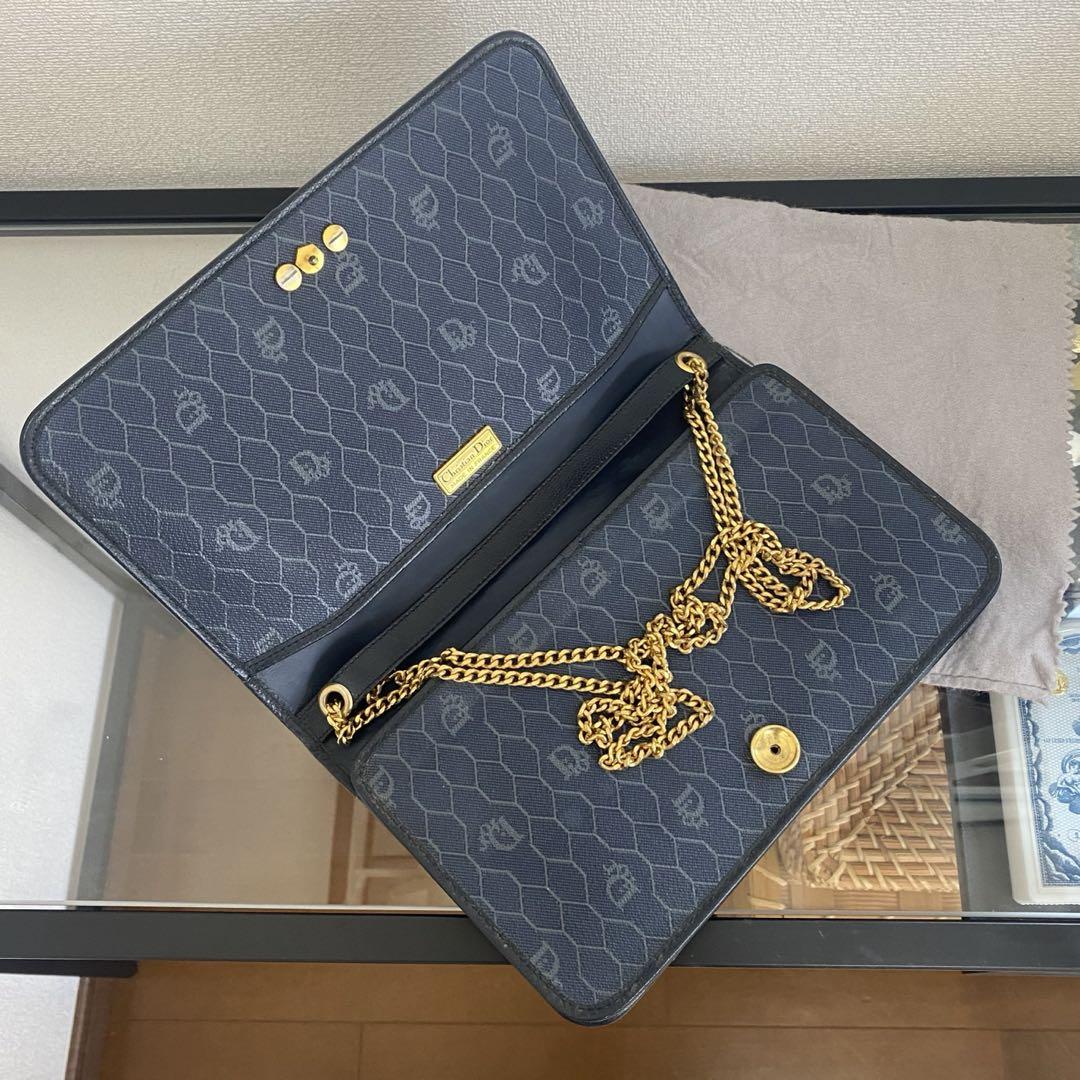 【美品】Christian Dior ディオール　バッグ　ショルダー　濃紺