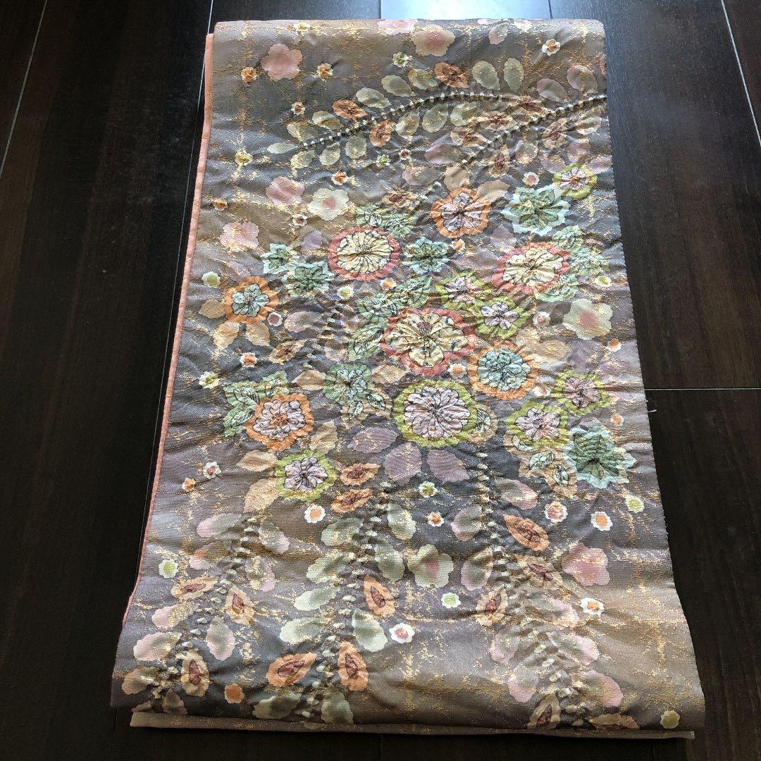 袋帯☆膨れ織 花三昧 落款 | coastalcareeracademy.com