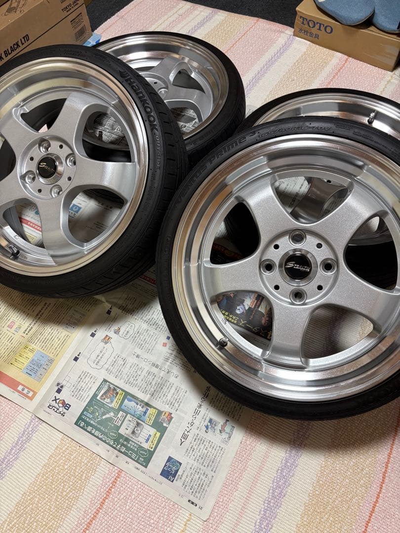 ステルスレーシングK36 6J 45 ハンコック165 40R16 4本通し目立った傷や汚れなし
