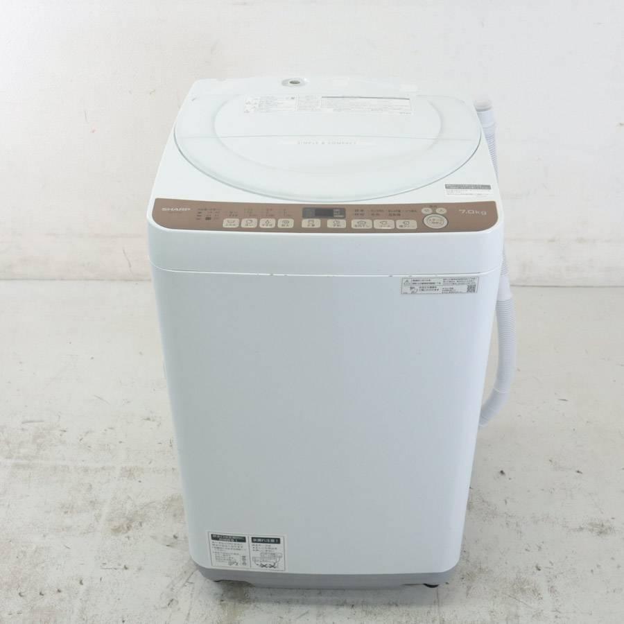 シャープ 7.0kg 洗濯機 ES-T712-T ブラウン系 穴なし洗濯槽で清潔