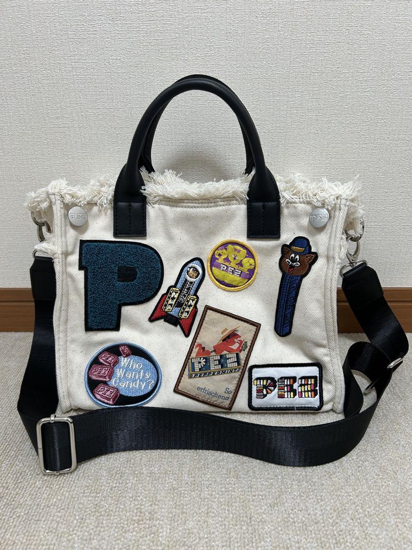 PEZ×ear ワッペン2wayトートバッグS ホワイト　ペッツ　ショルダー