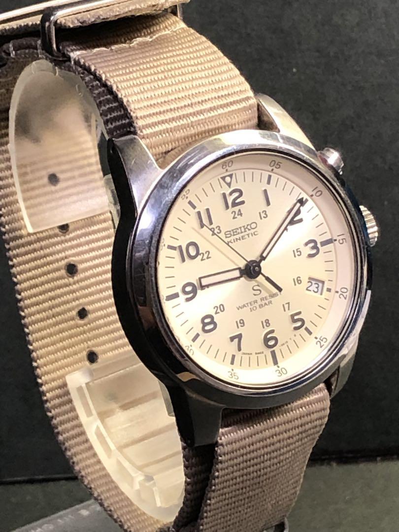 二次電池新品 SEIKO SUS ミリタリー KINETIC 5M42-0G20
