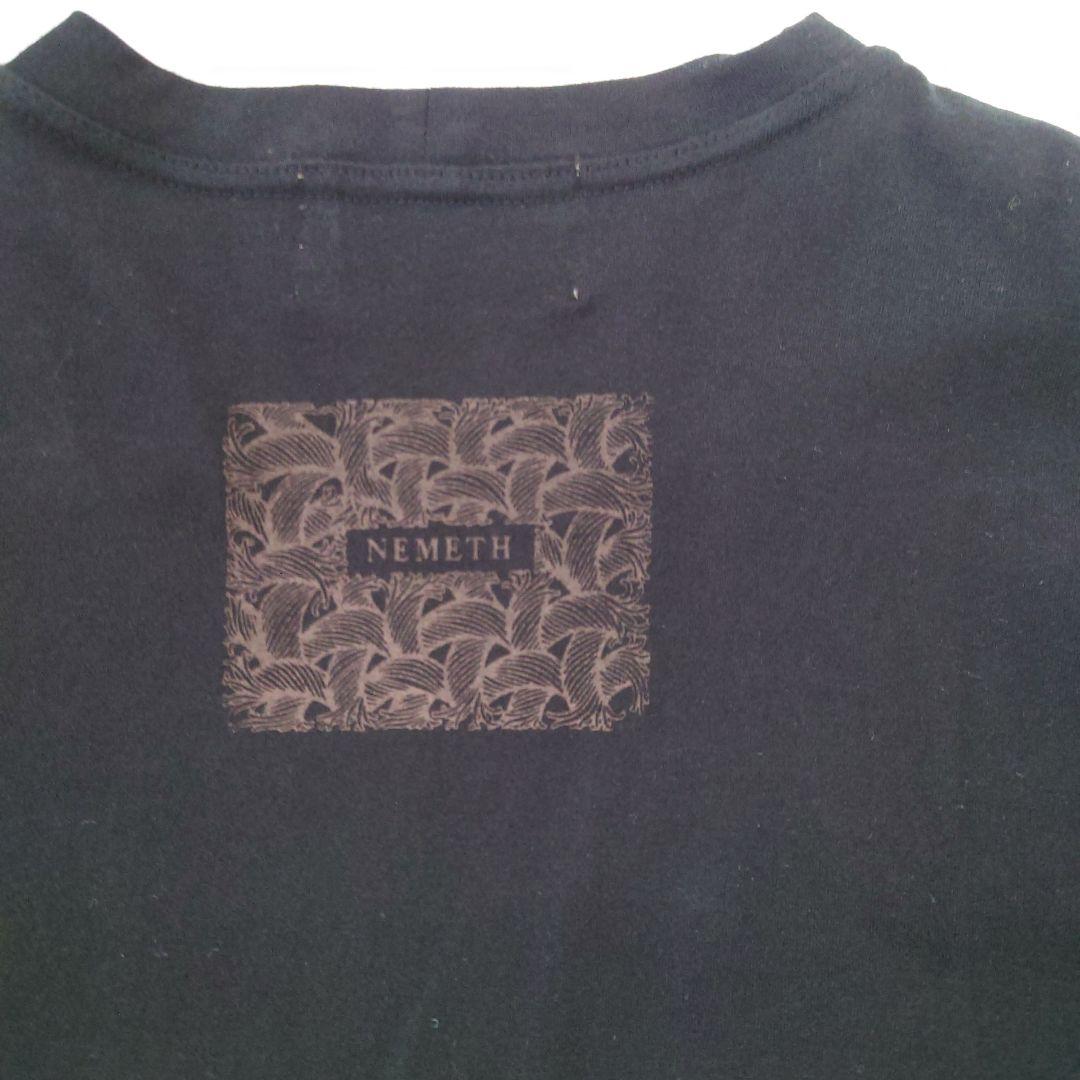 ネメス nemeth パッチワークカットソー クリストファーネメス nemeth Tシャツ ボタン 生地 パッチワーク