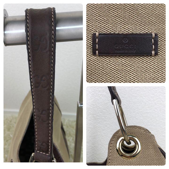 100%新品豊富な 美品 GG柄 キャンバス×レザー ベージュ 7OrWR-m37365660916 GUCCI ショルダーバッグ 正規保証