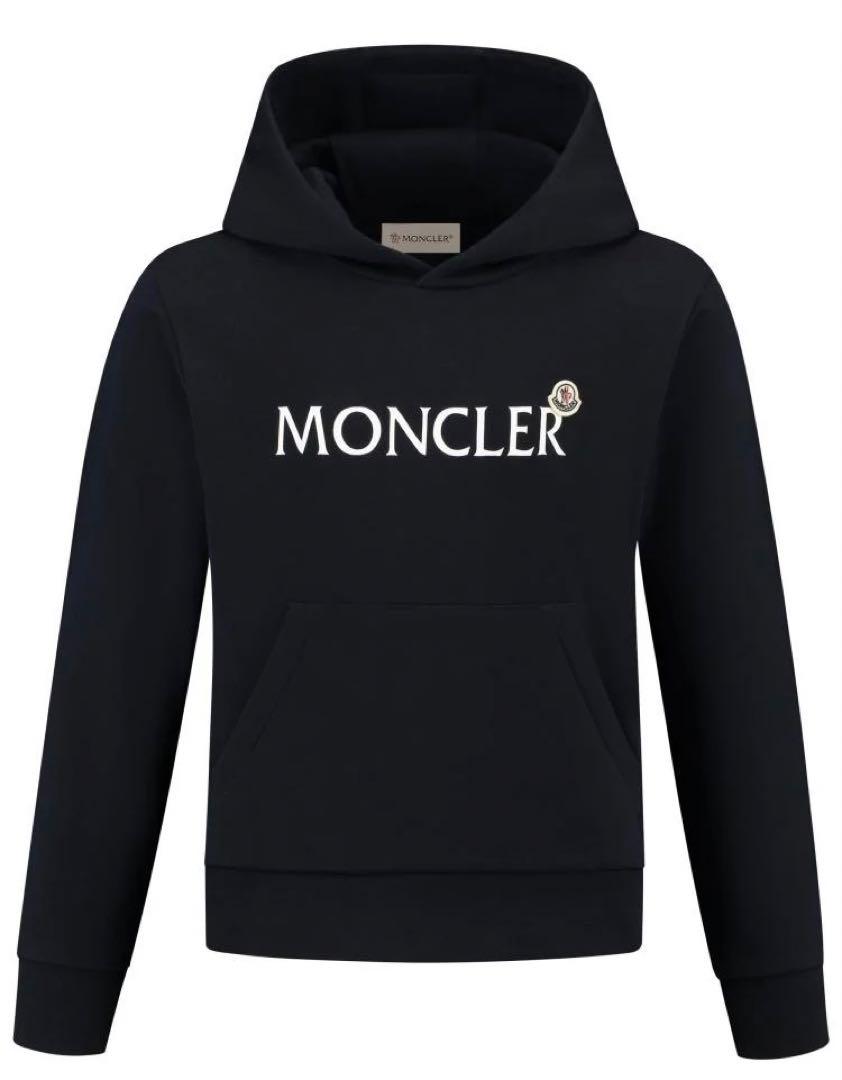 新品未使用◇キッズ*Moncler* フロントロゴパーカー 8A 130 黒