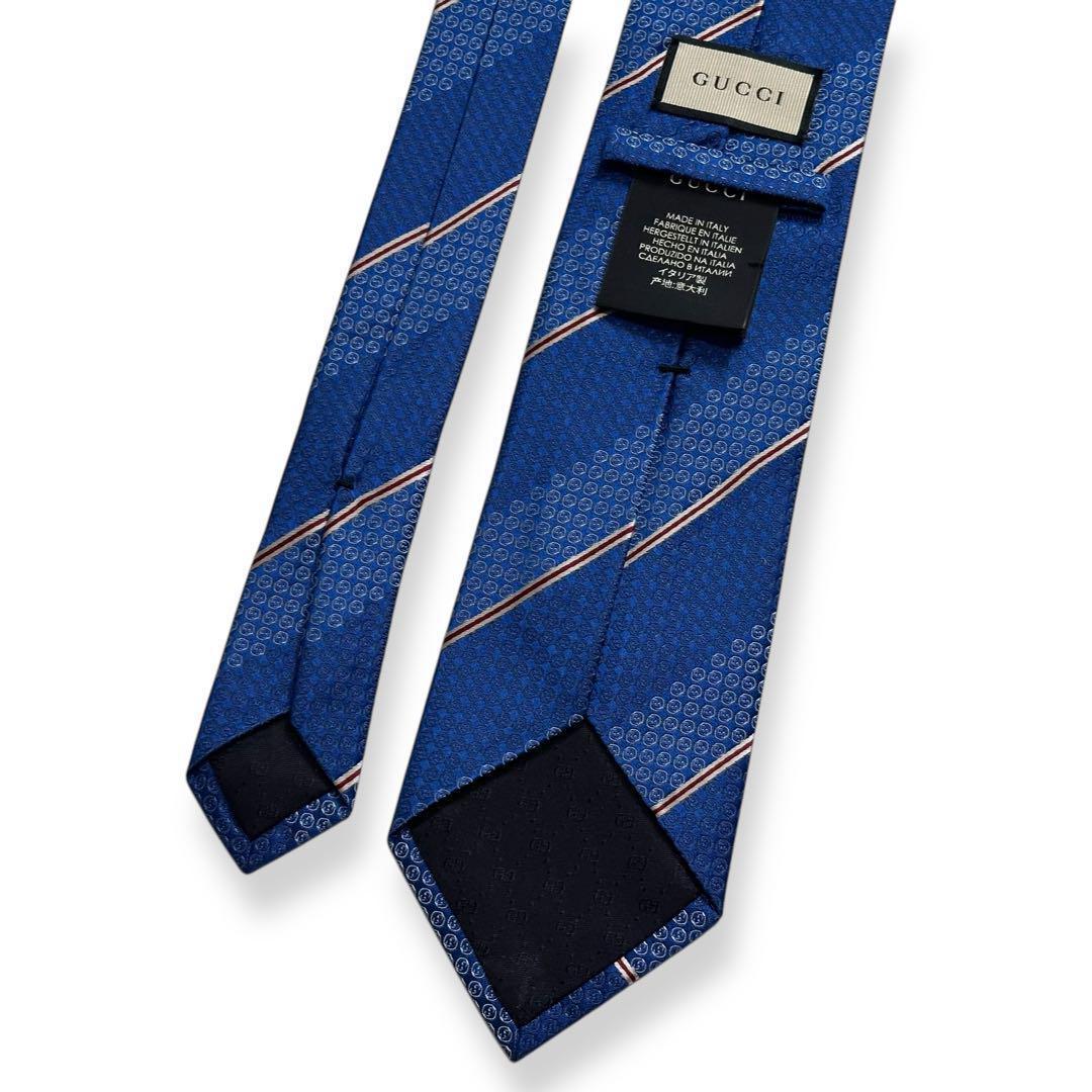 美品✨現行に近い✨GUCCI ネクタイ グッチ GG柄 ブルー