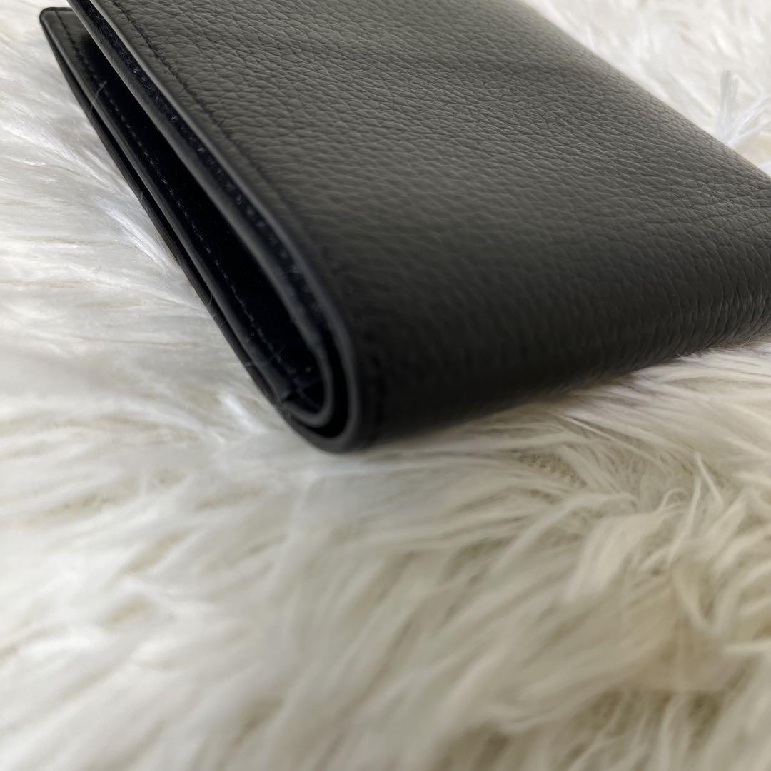 美品　 dunhill 二つ折り財布　レザー　ブラック　箱付き