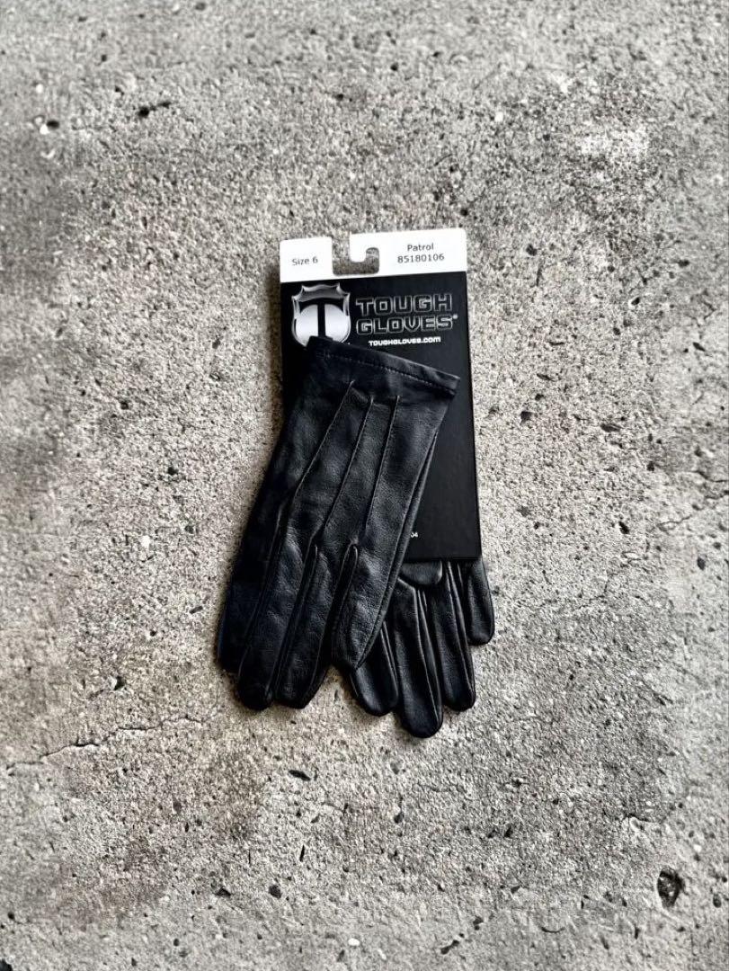 希少 Tough Gloves 革手袋 レザーグローブ 警察官 黒 レザー手袋