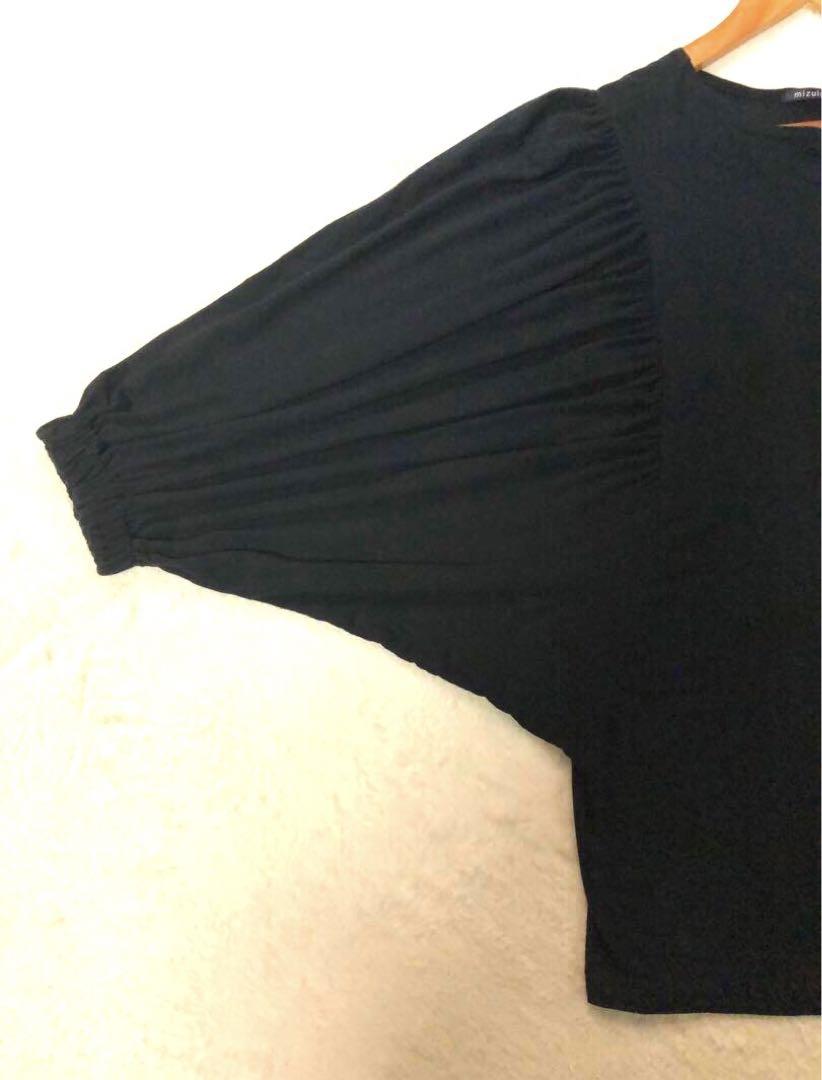 ミズイロインドmizuiroind黒オーバーサイズコクーンプルオーバーカットソー