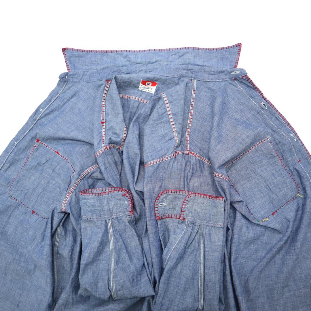 60s ビンテージ ビッグマック シャンブレーシャツ 刺繍 コットン 長袖 古着