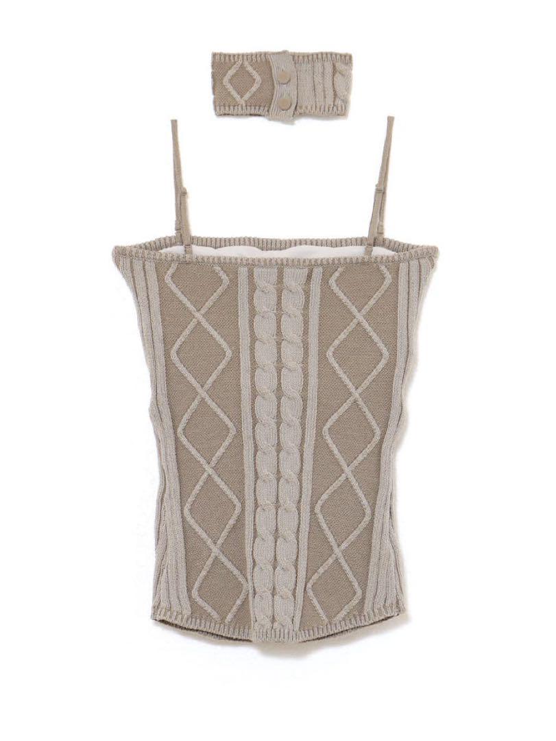 新品タグ付き andmary Vera knit bare tops gray