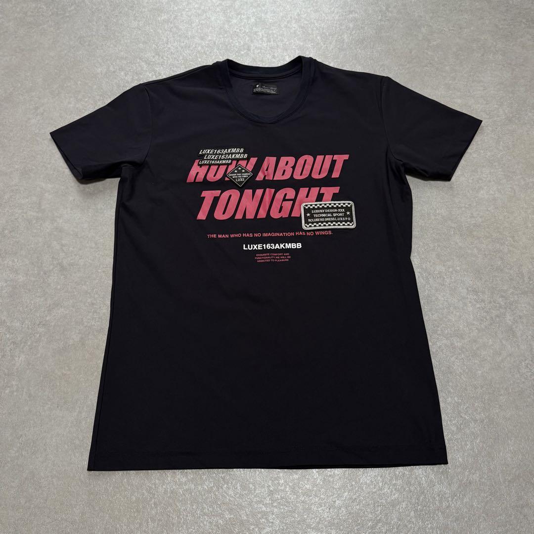 美品 AKM LUXE163AKMBB Tシャツ Lサイズ ネイビー 半袖