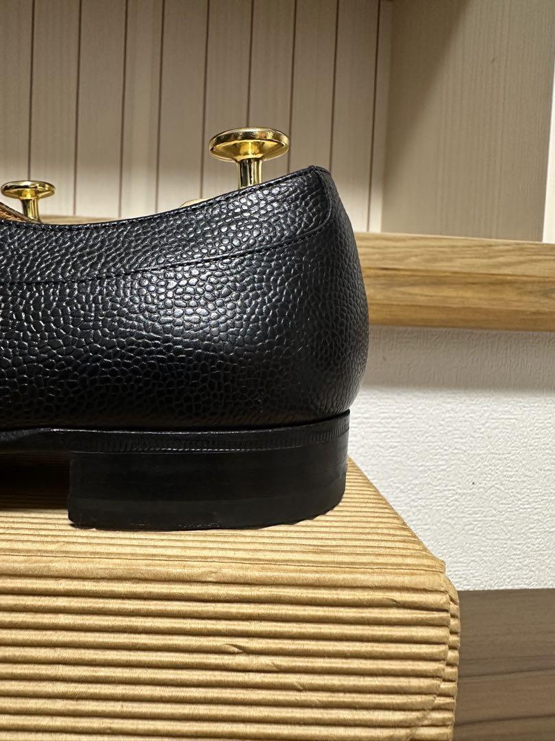 【美品】テイジンメンズオリジナル　セントラル製靴　小笠原シューズ　シボ黒24cm