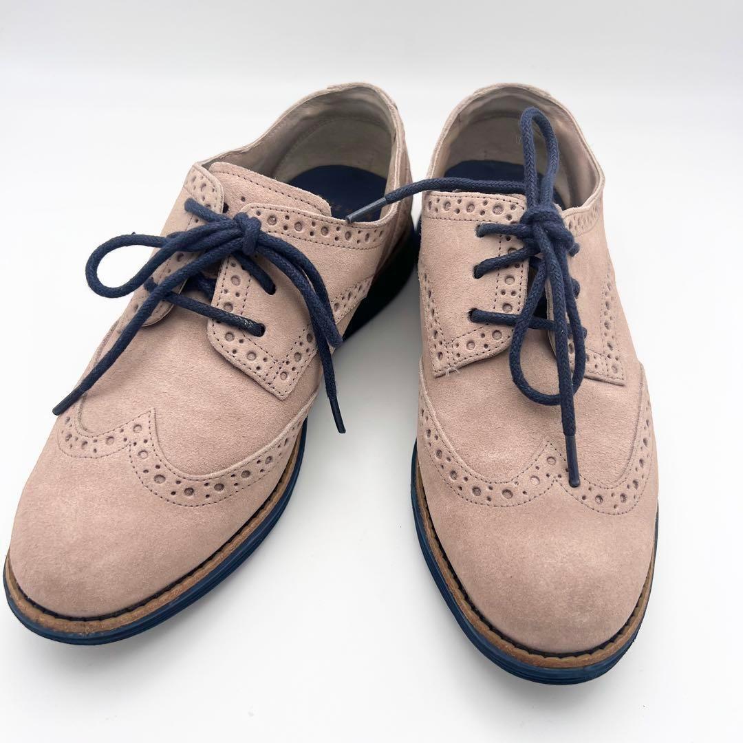 極美品　COLE HAAN 22.5　スエード　ウィングチップ　コールハーン