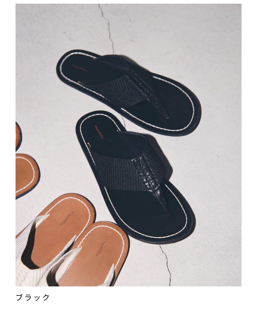 Flat Tong Sandals ブラック 38