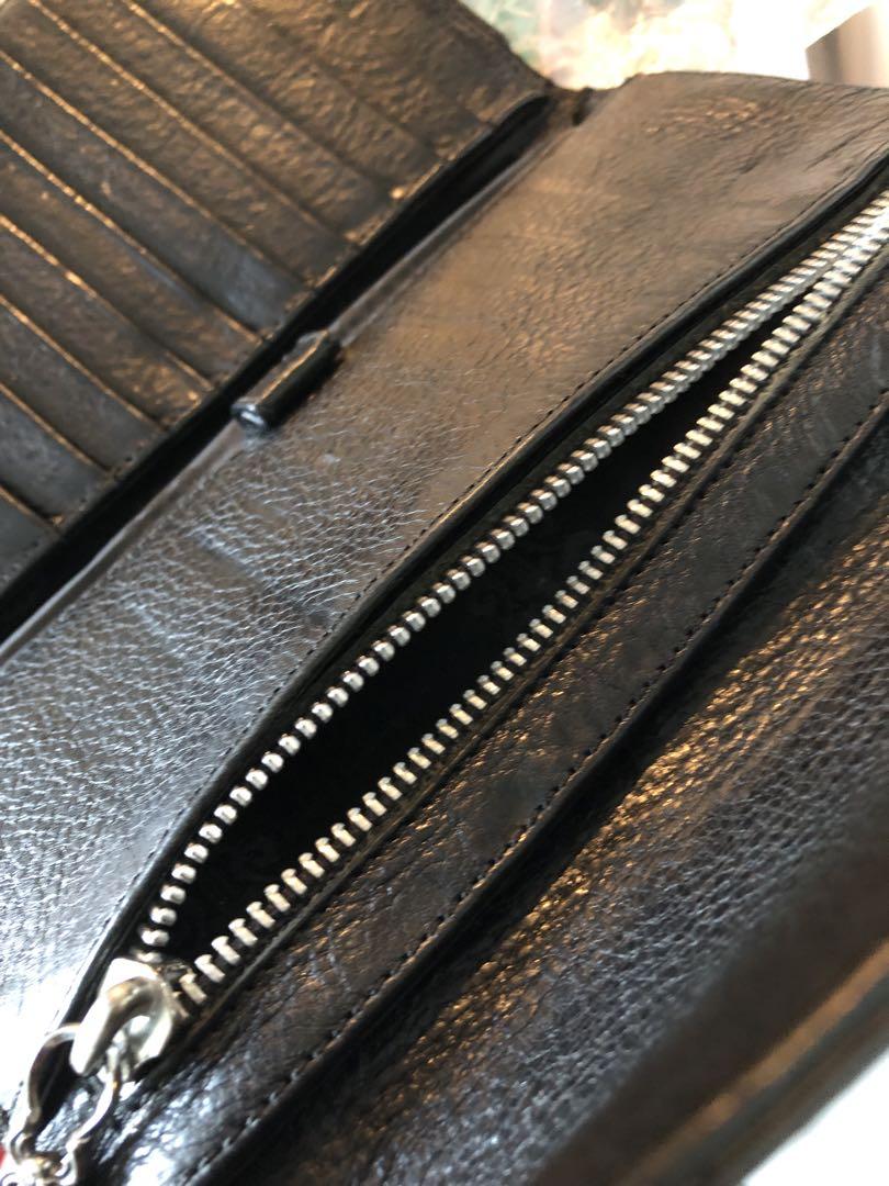 クロムハーツCHROME HEARTS Wave wallet 本革長財布